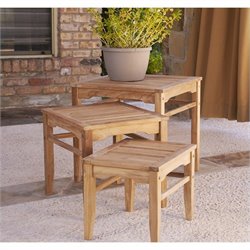 Southern Enterprises 3 Pcs Teak Nesting Table Set