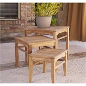 Southern Enterprises 3 Pcs Teak Nesting Table Set