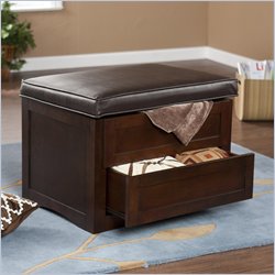Southern Enterprises Media Storage Ottoman in Espresso
