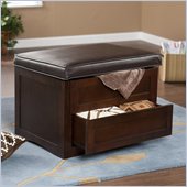 Southern Enterprises Media Storage Ottoman in Espresso