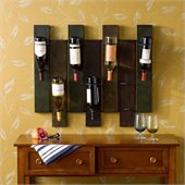 Southern Enterprises Navarra Wall Mount Wine Rack in Earth Tone Finish
