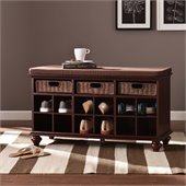 Southern Enterprises Chelmsford Shoe/Storage Bench in Espresso