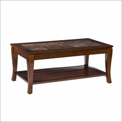 Southern Enterprises Cambria Brown Cherry Slate Cocktail Table