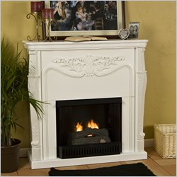 Southern Enterprises Raphael Carved Fireplace in Antique White