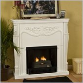 Southern Enterprises Raphael Carved Fireplace in Antique White