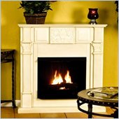 Southern Enterprises Marquis Antique White Fireplace