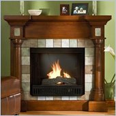 Southern Enterprises Slate Walnut Column Fireplace
