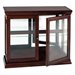 Southern Enterprises Mahogany Curio Console Table with Glass Doors