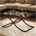 Southern Enterprises Vogue Black Coffee Table with Glass Top