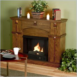 Southern Enterprises Mission Corbel Rich Brown Oak Fireplace