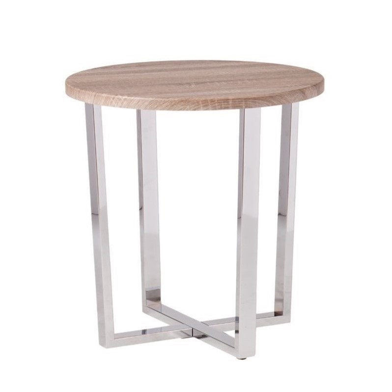 Southern Enterprises Elements Round End Table in Sunbleached Gray
