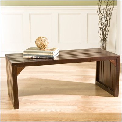 Southern Enterprises Slat Bench/Table in Espresso