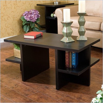 Southern Enterprises Contemporary Black Rectangular Cocktail Table