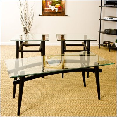 Southern Enterprises Kyoto Glass Coffee Table and End Table Set