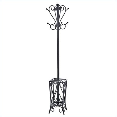 Southern Enterprises Scrolled Standing Coat Rack and Umbrella Stand