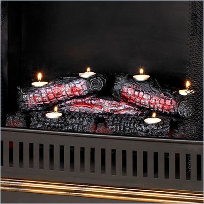 Southern Enterprises Resin Ember Tea Light Log Set