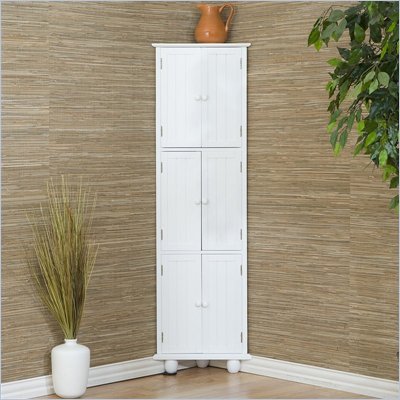 Southern Enterprises White Corner Storage Tower