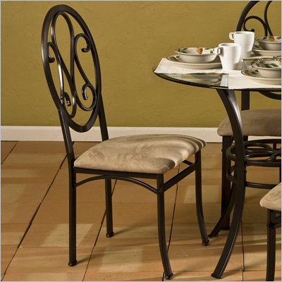 Southern Enterprises Lucianna Fabric Side Chair in Dark Chocolate (Set of 4)