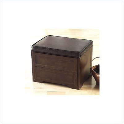 Southern Enterprises Rectangular Lift Top Storage Ottoman in Espresso