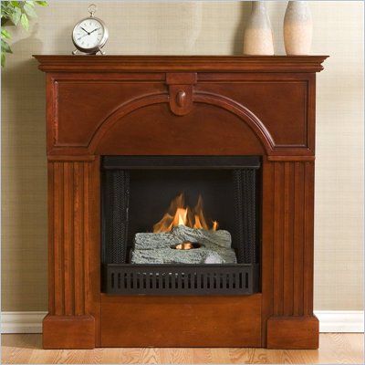 Southern Enterprises Marcus Classic Mahogany Free Standing Fireplace