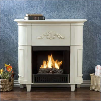 Southern Enterprises Mayfair Antique Free Standing White Fireplace