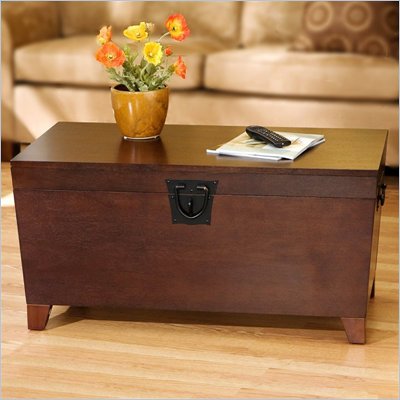 Southern Enterprises Rectangular Espresso Pyramid Trunk Cocktail Table
