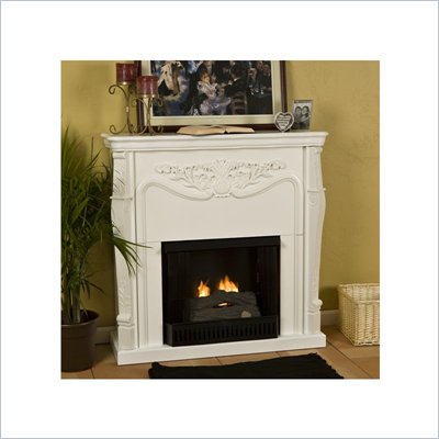 Southern Enterprises Raphael Carved Fireplace in Antique White