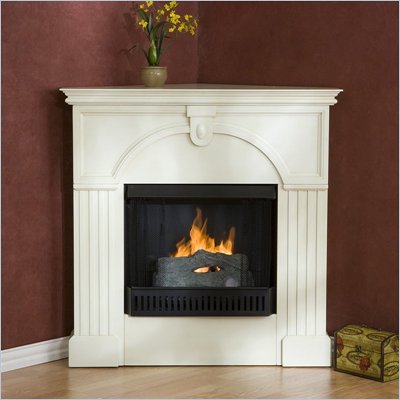 Southern Enterprises Sinclair Antique White Fireplace