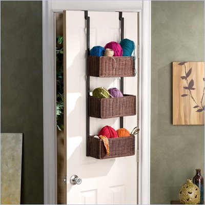Southern Enterprises Over-The Door 3-Tier Basket Storage
