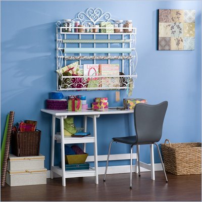 Southern Enterprises Wall Mount Craft Storage Rack White