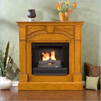 Southern Enterprises Sussex Braid Plantation Oak Fireplace