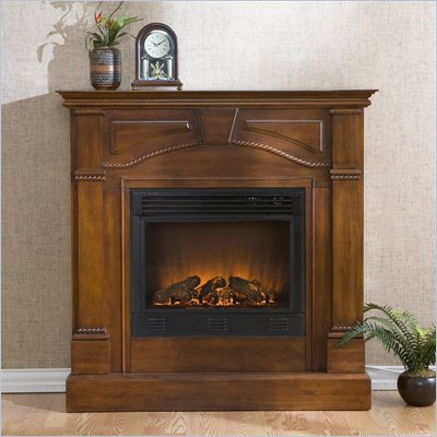Southern Enterprises Sussex Mahogany Free Standing Fireplace