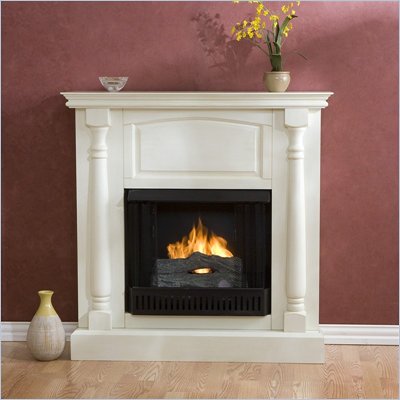 Southern Enterprises Sutter Antique White Fireplace