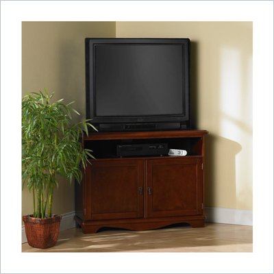 Stands Wood on Southern Enterprises Cherry Wood Corner Tv Stand In Cherry   Ms6312