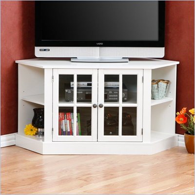 Southern Enterprises Thomas White Corner TV Stand