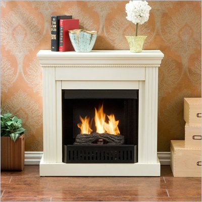 Southern Enterprises Walden Antique White Fireplace