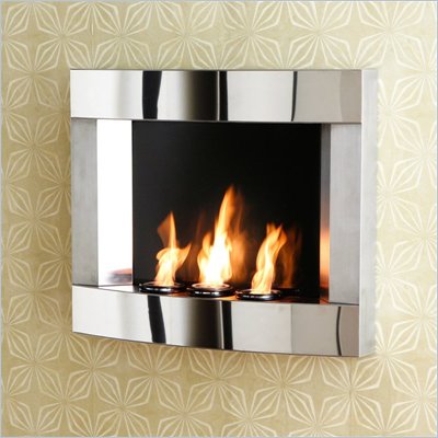 Southern Enterprises Stainless Steel Wall Mount Gel Fireplace