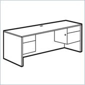 Global Adaptabilities Kneespace Credenza in Avant Honey