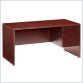 Global Genoa 45 Single Pedestal Wood Credenza Desk in Mahogany