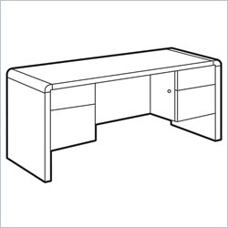Global - Laurent 60 Double Pedestal Office Desk by Global
