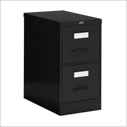Global Total Office 25D Letter Size 2 Drawer Vertical Metal File Storage Cabinet with Base