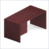 Global Genoa Single Left Pedestal Desk in Figured Mahogany