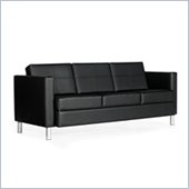 Global Citi Three-Seater Sofa in Black Mock Leather