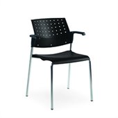 Global Sonic Stacking Chair with Arms in Black