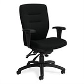 Global Synopsis Medium Back Multi Tilter Chair in Black Coal