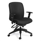 Global Truform Medium Back Multi Tilter Chair with Arms in Ebony