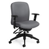 Global Truform Medium Back Multi Tilter Chair with Arms in Slate