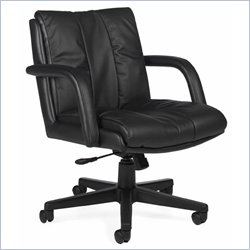 Global Total Office Troy Leather Office Chair with Low Back and Pneumatic Tilter