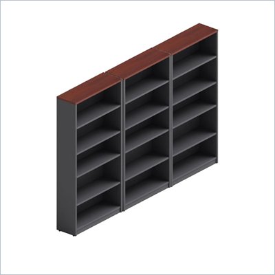 Global Total Office Adaptabilities Wall Bookcase in Cherry/Grey