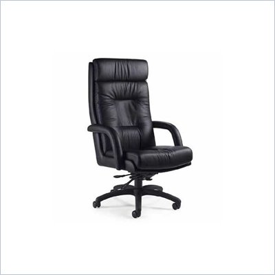 Global Total Office Arturo Executive Leather Office Chair with High Back and Pneumatic Tilt